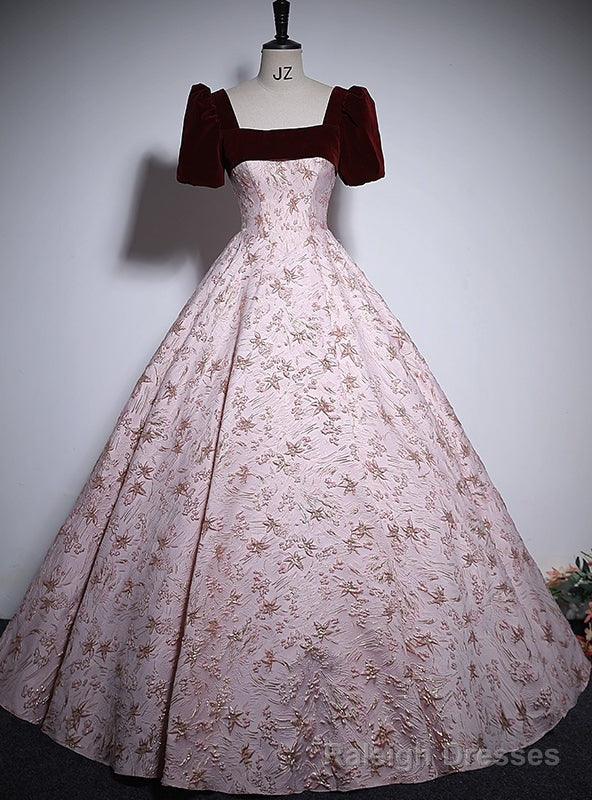 Vintage Burgundy Short Sleeve Quinceanera Dress Main image