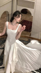 Vintage & Classic Ivory Chiffon Prom Dress