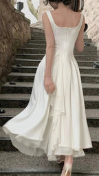 Vintage & Classic Ivory Chiffon Prom Dress