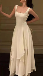Vintage & Classic Ivory Chiffon Prom Dress