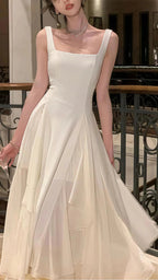 Vintage & Classic Ivory Chiffon Prom Dress