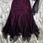 Vintage Dark Purple Halter-Neck Beaded Ruffled Charming Prom Dresses Prom Dresses Prom Dresses