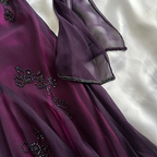 Vintage Dark Purple Halter-Neck Beaded Ruffled Charming Prom Dresses Prom Dresses Prom Dresses