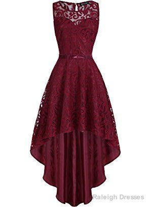 Vintage Elegant Floral Lace Sleeveless High Low Homecoming Dress Main image