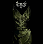 Vintage Emerald Green V-Neck Ruffled Satin Long Formal Prom Dress