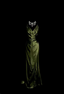Vintage Emerald Green V-Neck Ruffled Satin Long Formal Prom Dress