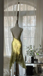 Vintage Prom Dress Sleeveless Green Prom Gown
