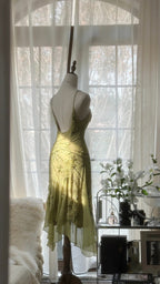 Vintage Prom Dress Sleeveless Green Prom Gown