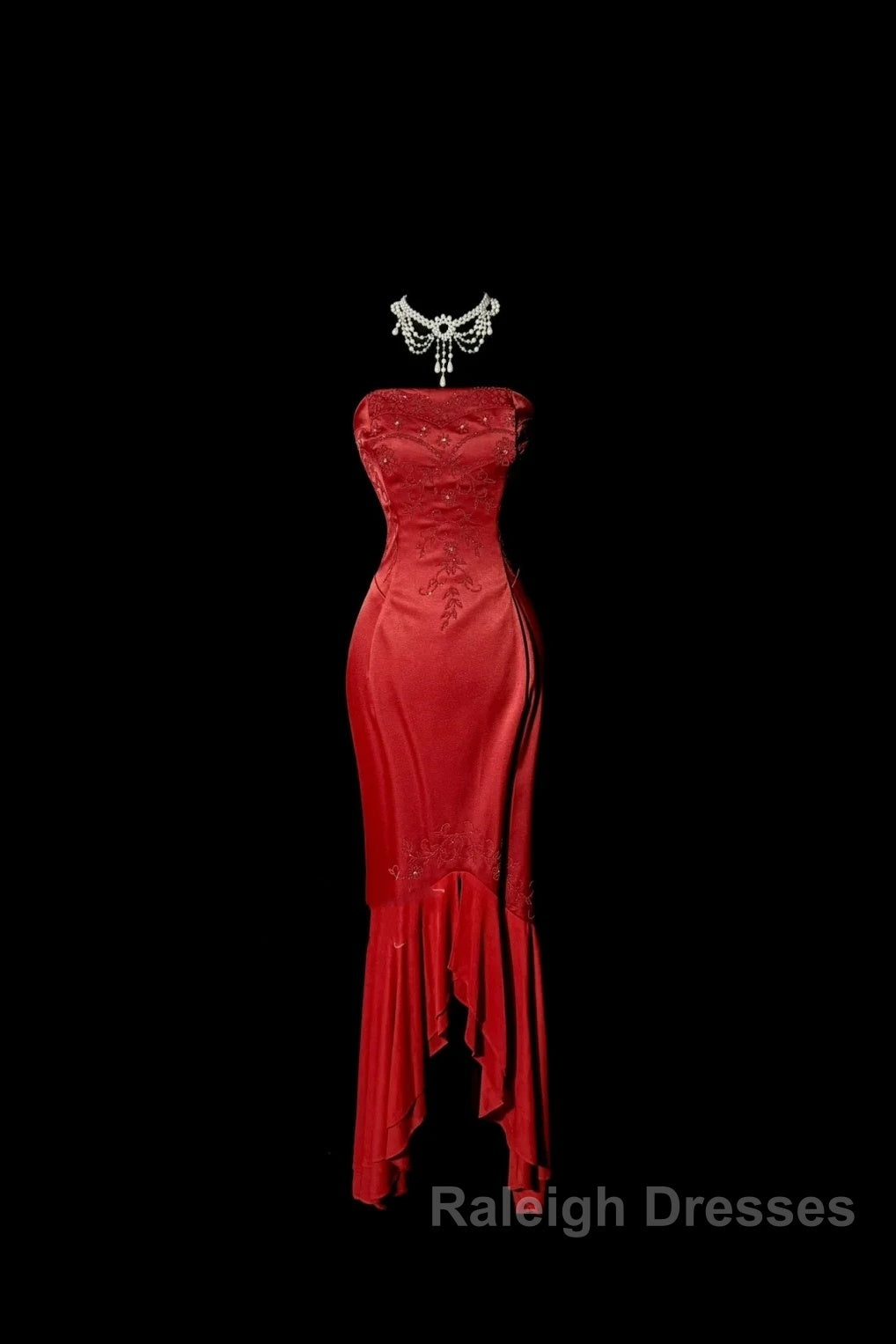 Vintage High Low Strapless Red Long Prom Gown Fairy Prom Dresses Secondary image