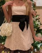 Vintage Light Champagne Strapless Short Homecoming Dresses Mini Prom Dresses