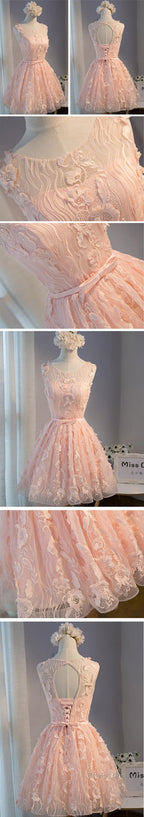 Vintage Light Grey Clairvoyant Outfit Sleeveless Appliques Keyhole Lace Up Back Bow Sash Homecoming Dress