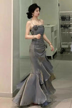 Vintage Long Prom Dress Luxury Slim Mermaid Spaghetti Strap Floral Dress Elegant Casual Evening Party Dress