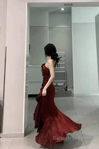 Vintage Long Prom Dress Luxury Slim Mermaid Spaghetti Strap Floral Dress Elegant Casual Evening Party Dress