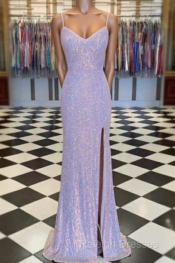 Vintage Mermaid Floor Length Sleeveless Sequin Prom Dress Main image