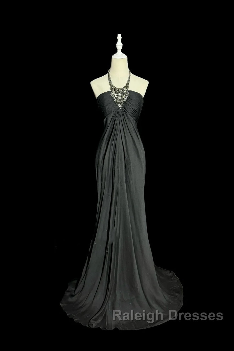 Vintage Mermaid Halter Gray Long Prom Gown Fairy Prom Dress Secondary image