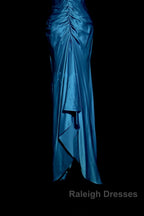 Vintage Mermaid Halter Neck Royal Blue Satin Backless Prom Gown Fairy Prom Dresses