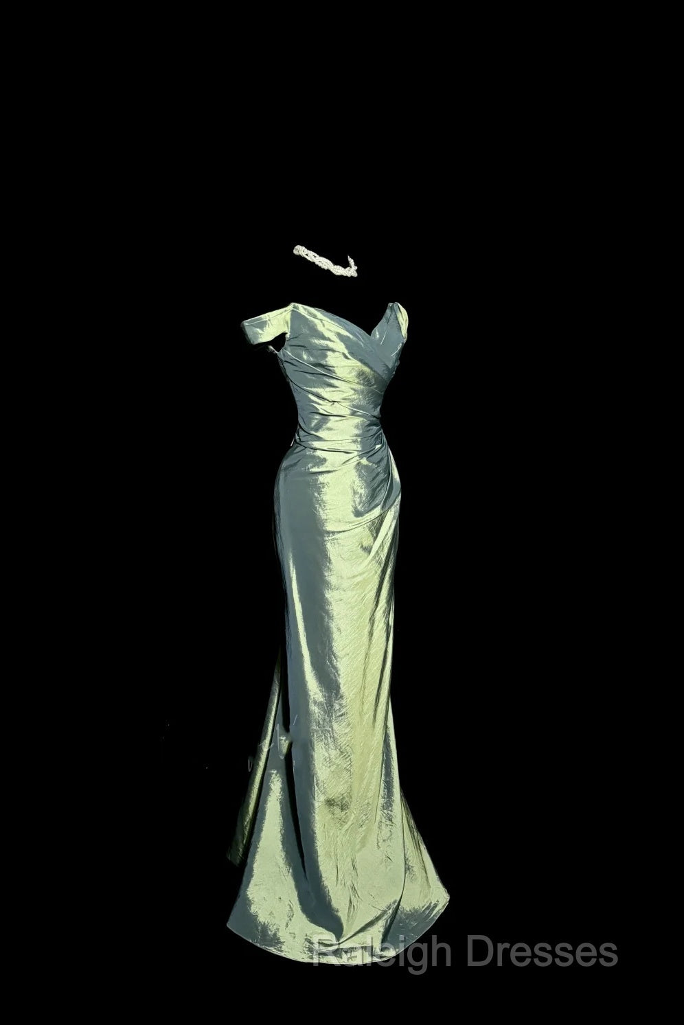 Vintage Mermaid Off The Shoulder Green Long Prom Gown Fairy Prom Dress