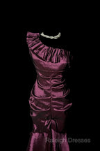 Vintage Mermaid One Shoulder Sleeveless Long Prom Gown Fairy Prom Dresses