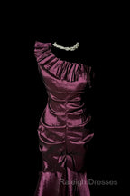Vintage Mermaid One Shoulder Sleeveless Long Prom Gown Fairy Prom Dress