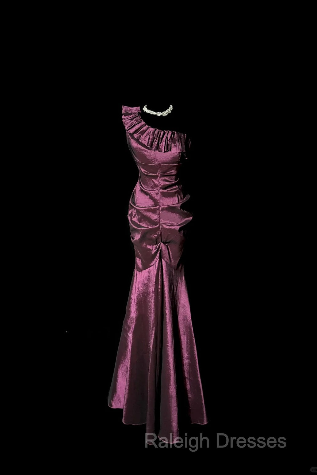 Vintage Mermaid One Shoulder Sleeveless Long Prom Gown Fairy Prom Dresses