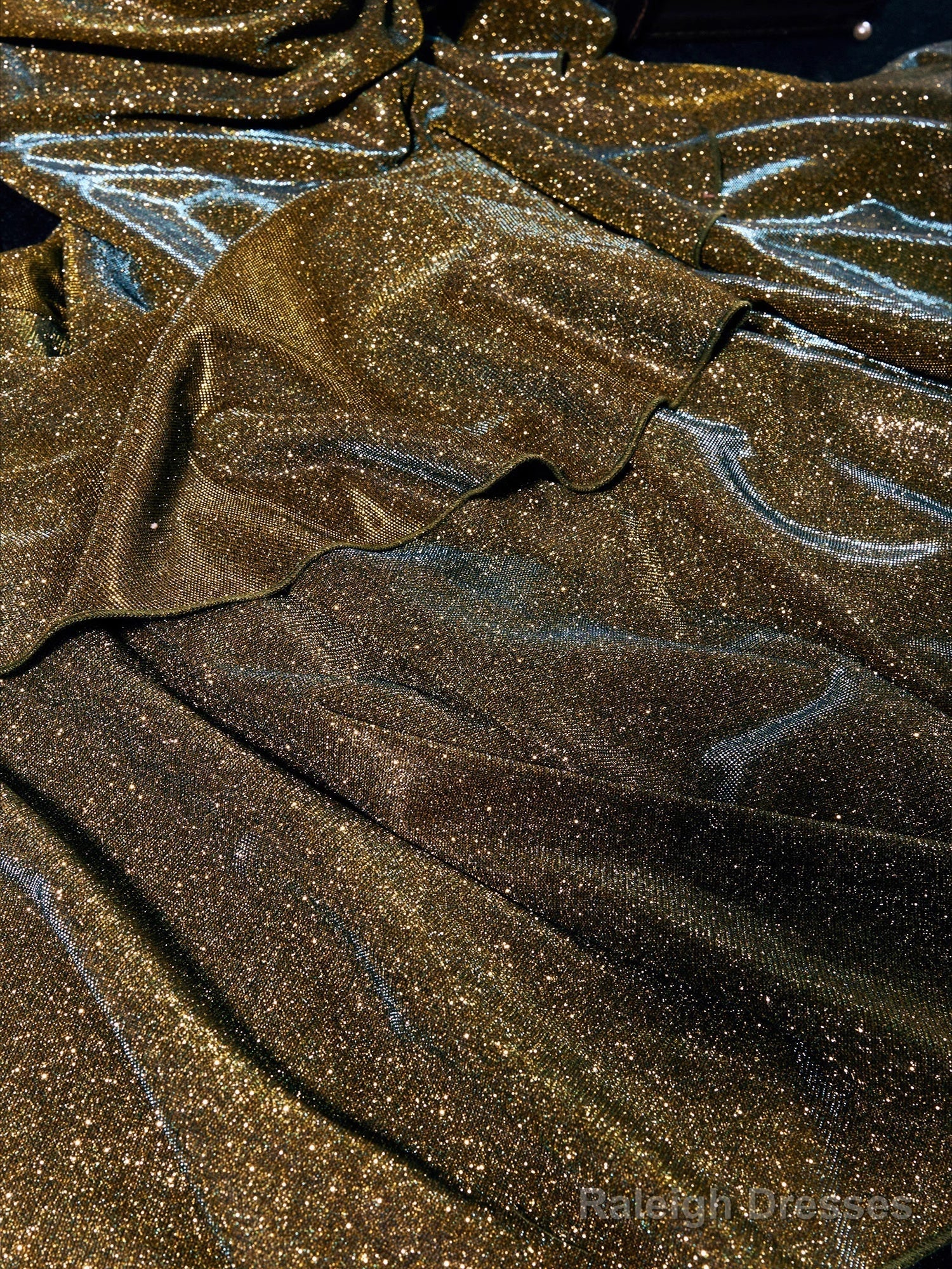 Vintage Mermaid Spaghetti Straps Long Gold Sequin Prom Dress Birthday Outfits With Flowers
