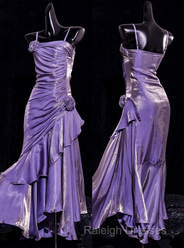 Vintage Mermaid Spaghetti Straps Long Lilac Prom Dress Birthday Outfits