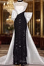 Vintage Mermaid Strapless Sequin Black Long Prom Dress Formal Dresses