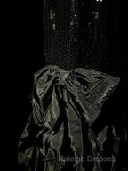 Vintage Mermaid Sweetheart Black Sequin Long Prom Gown Fairy Prom Dresses