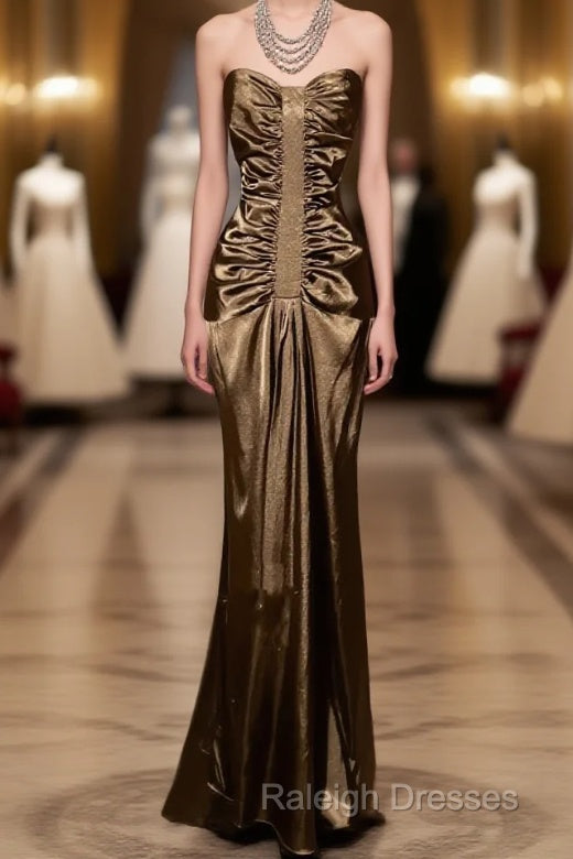 Vintage Mermaid Sweetheart Brown Long Prom Gown Fairy Prom Dresses Main image