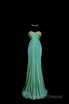 Vintage Mermaid Sweetheart Green Long Prom Gown Fairy Prom Dress