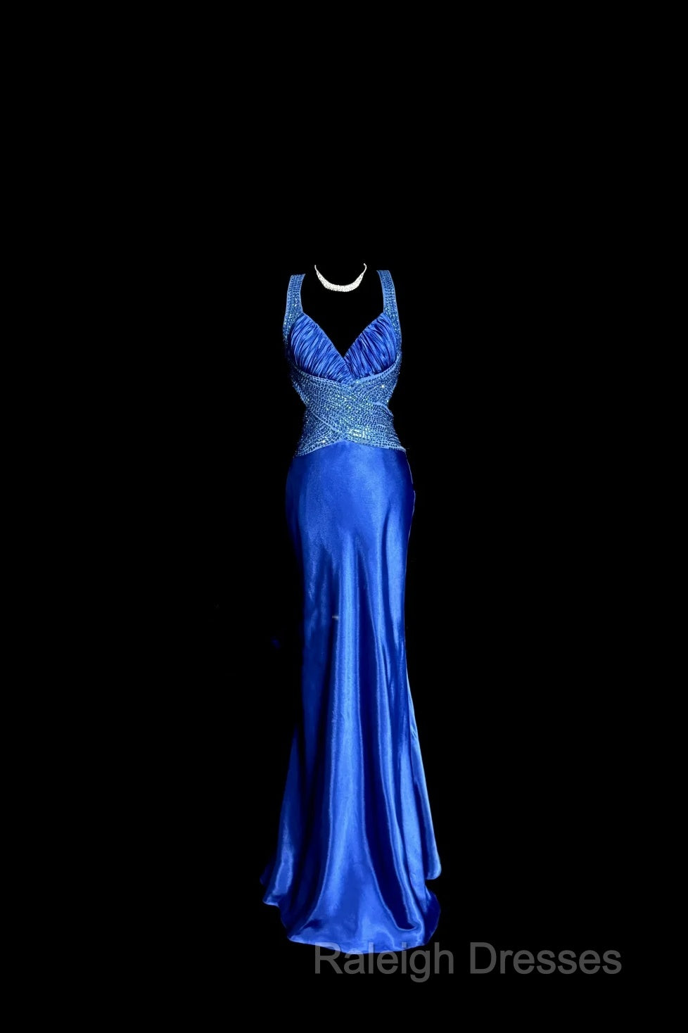 Vintage Mermaid Sweetheart Neckline Royal Blue Satin Backless Prom Gown Fairy Prom Dresses