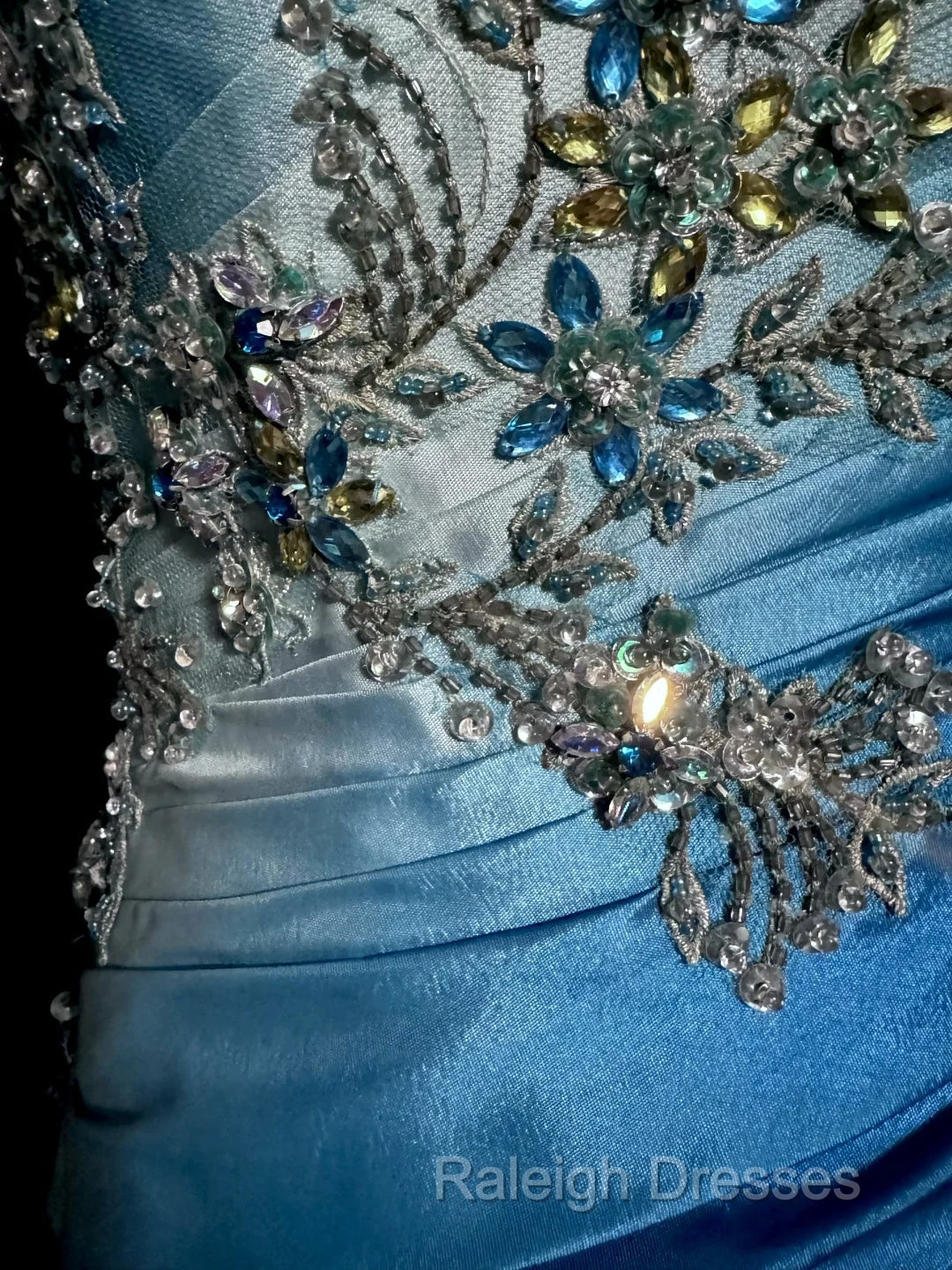 Vintage Mermaid Sweetheart Sleeveless Long Blue Prom Gown Fairy Prom Dress