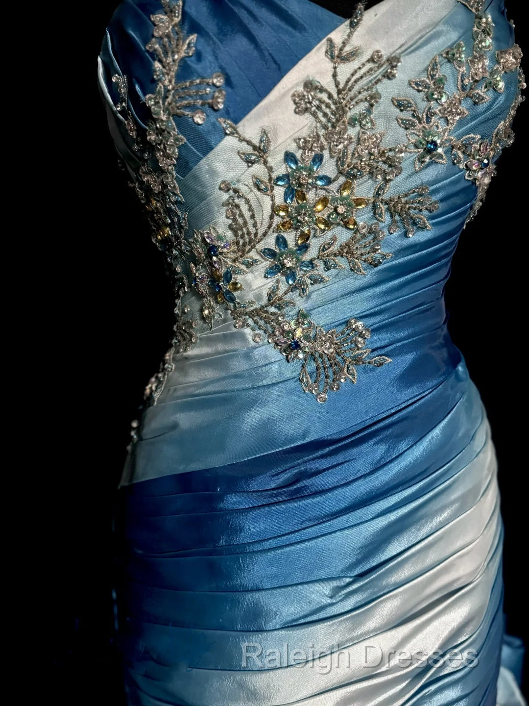 Vintage Mermaid Sweetheart Sleeveless Long Blue Prom Gown Fairy Prom Dresses