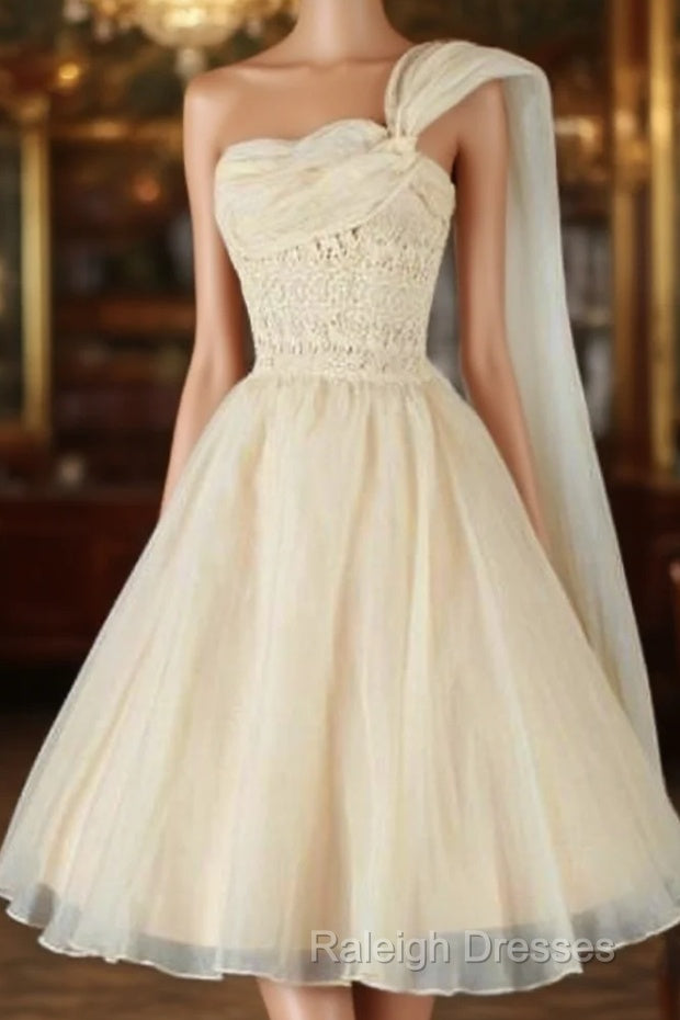 Vintage One Shoulder Organza Homecoming Dress Main image