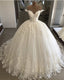 Vintage Pearl Beaded Tulle BallGowns Wedding Dress Lace Edge
