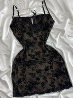 Vintage Purple Black Lace Strap Mini Homecoming Dresses