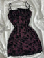 Vintage Purple Black Lace Strap Mini Homecoming Dresses