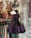 Vintage Purple Satin A-Line Short Prom Dresses Homecoming Dresses With Bow