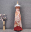 Vintage Red-Brown Gilded Gradient Spaghetti Strap Beaded Satin Long Formal Prom Dress