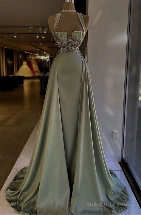 Vintage Sage Green Prom Dress Long Prom Dresses