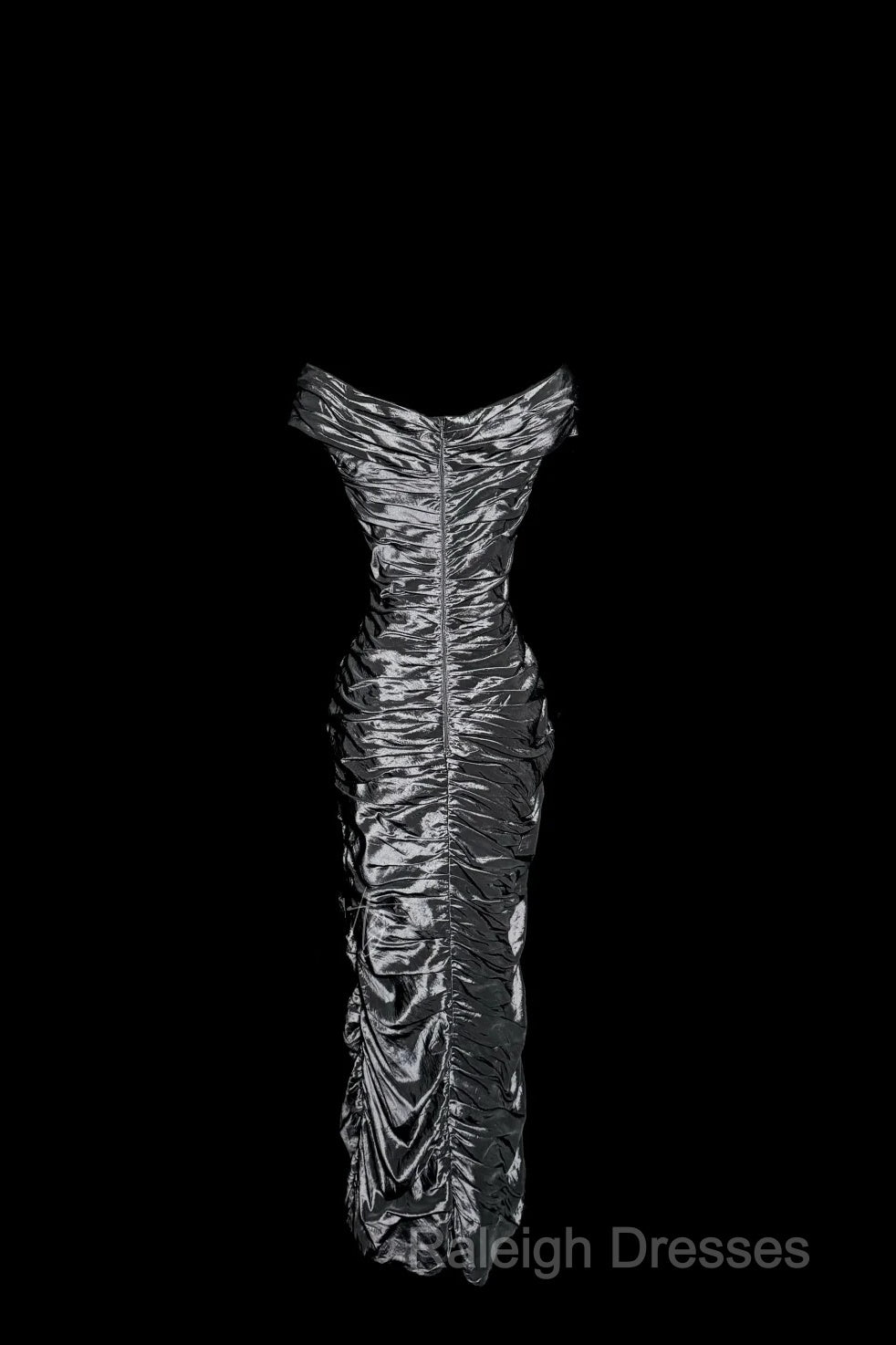 Vintage Sheath Off The Shoulder Silver Gray Sleeveless Long Prom Gown Fairy Prom Dress