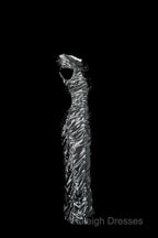 Vintage Sheath Off The Shoulder Silver Gray Sleeveless Long Prom Gown Fairy Prom Dress