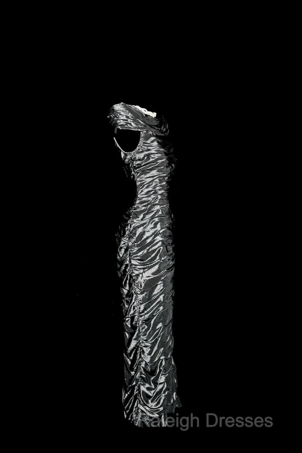 Vintage Sheath Off The Shoulder Silver Gray Sleeveless Long Prom Gown Fairy Prom Dress