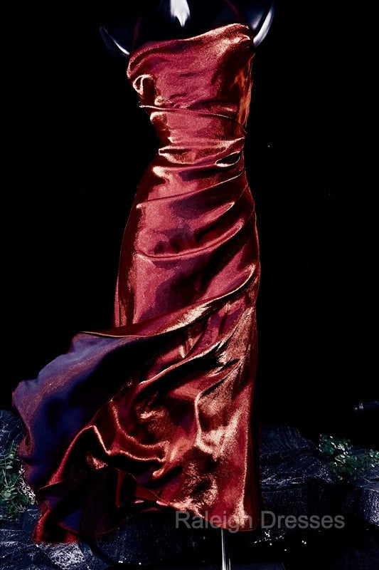 Vintage Sheath Spaghetti Straps Burgundy Ankle Length Prom Dresses Birthday Outfits