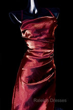 Vintage Sheath Spaghetti Straps Burgundy Ankle Length Prom Dresses Birthday Outfits