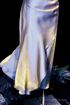 Vintage Sheath Spaghetti Straps Light Grape Ankle Length Prom Dresses Birthday Outfits Ssd473