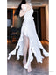Vintage Sheath Spaghetti Straps White Long Birthday Dress Prom Dresses Birthday Outfits