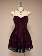 Vintage Spaghetti Straps V Neck A-Line Short Graduation Homecoming Dresses 20Th Birthday Outfits