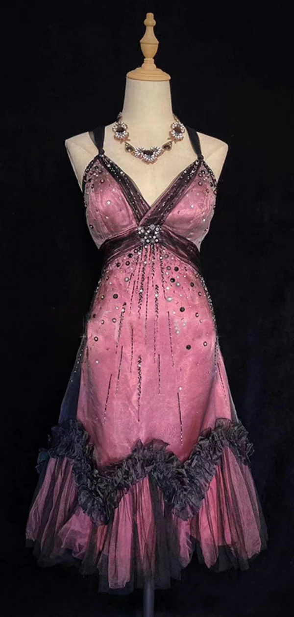 Vintage Tulle Beaded A-Line Birthday Dresses Spaghetti Straps Homecoming Dresses Cocktail Dresses Secondary image