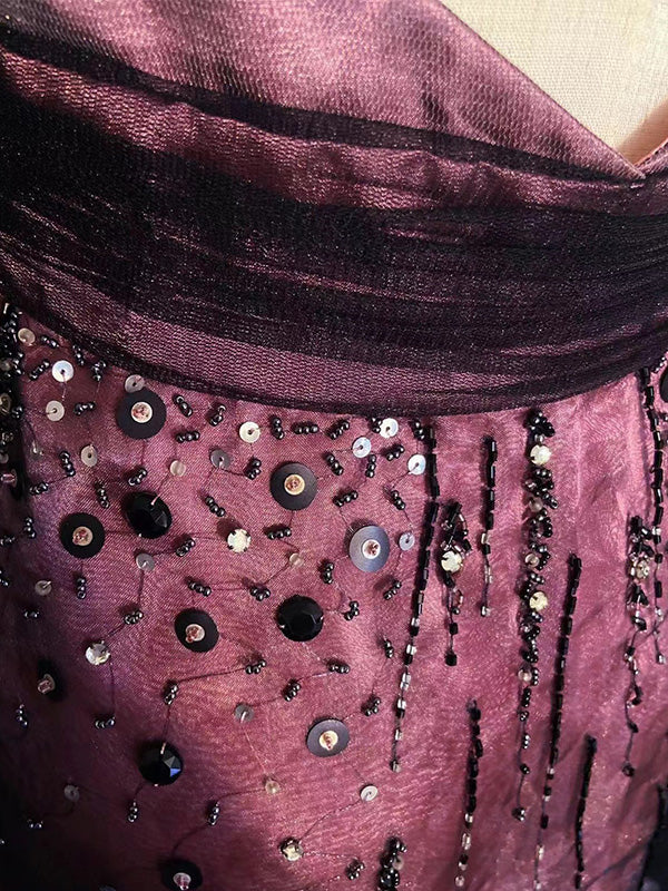 Vintage Tulle Beaded A-Line Birthday Dresses Spaghetti Straps Homecoming Dresses Cocktail Dresses